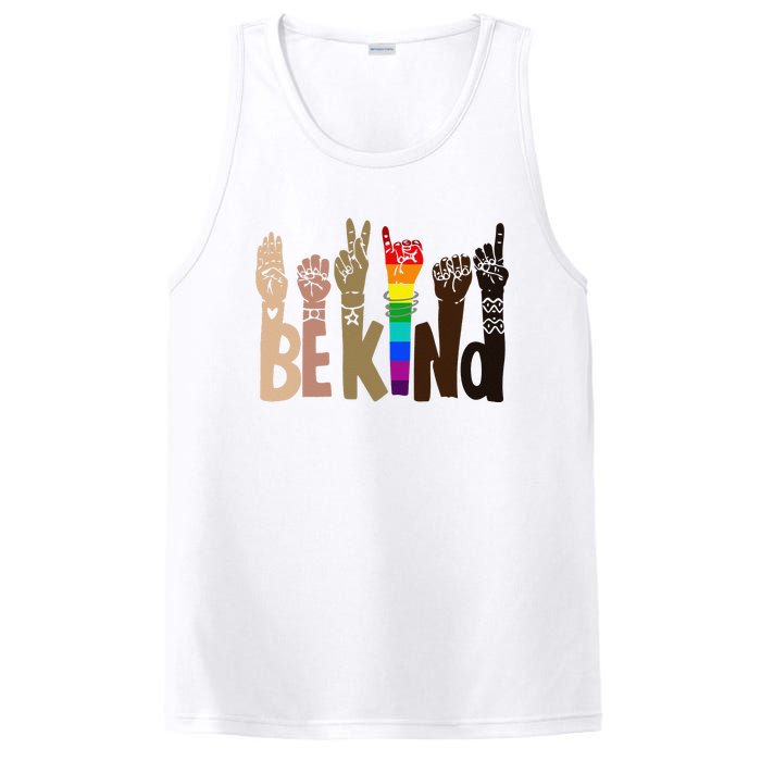 Be Kind Sign Language LGBT Anti-Racism Kindness Raise Hand PosiCharge Competitor Tank