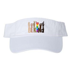 Be Kind Sign Language LGBT Anti-Racism Kindness Raise Hand Valucap Bio-Washed Visor