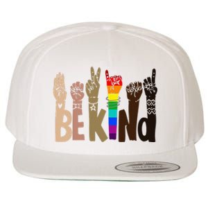 Be Kind Sign Language LGBT Anti-Racism Kindness Raise Hand Wool Snapback Cap