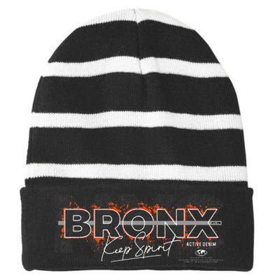 Bronx Keep Spirit Striped Beanie with Solid Band