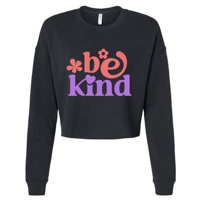 Be Kins Spring Floral Cropped Pullover Crew