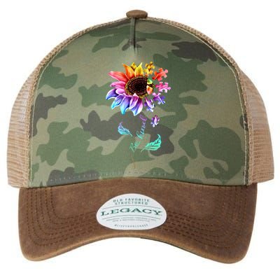 Be Kind Sunflower Autism Awareness Be Kind Autism Gift Legacy Tie Dye Trucker Hat