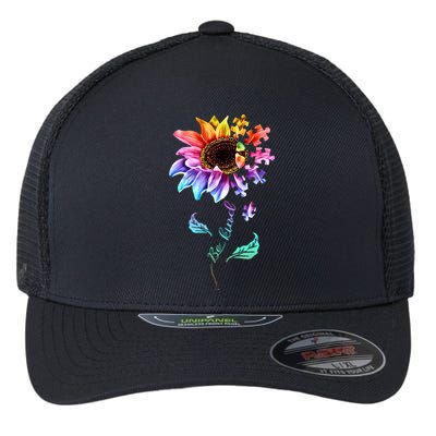 Be Kind Sunflower Autism Awareness Be Kind Autism Gift Flexfit Unipanel Trucker Cap