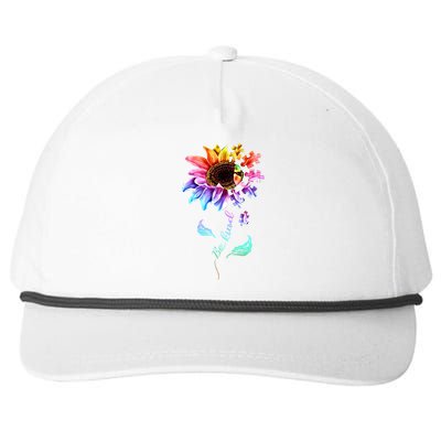 Be Kind Sunflower Autism Awareness Be Kind Autism Gift Snapback Five-Panel Rope Hat