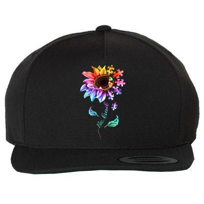 Be Kind Sunflower Autism Awareness Be Kind Autism Gift Wool Snapback Cap