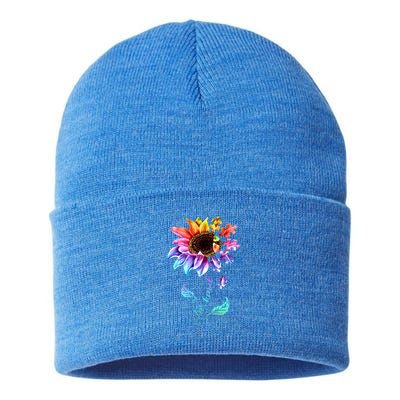 Be Kind Sunflower Autism Awareness Be Kind Autism Gift Sustainable Knit Beanie