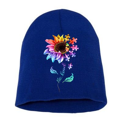 Be Kind Sunflower Autism Awareness Be Kind Autism Gift Short Acrylic Beanie