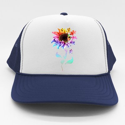 Be Kind Sunflower Autism Awareness Be Kind Autism Gift Trucker Hat