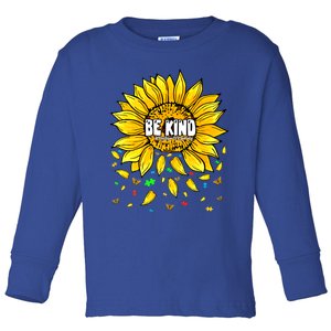 Be Kind Sunflower MotherS Day Autism Mommy Mom Mama Gift Toddler Long Sleeve Shirt