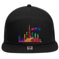 Burj Khalifa Skyscraper Royalty Dubai Uae 7 Panel Mesh Trucker Snapback Hat