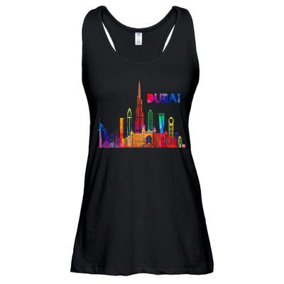Burj Khalifa Skyscraper Royalty Dubai Uae Ladies Essential Flowy Tank