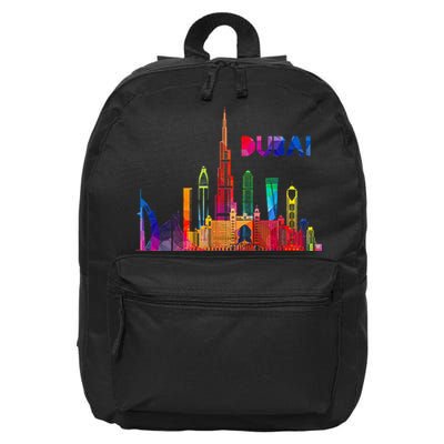 Burj Khalifa Skyscraper Royalty Dubai Uae 16 in Basic Backpack