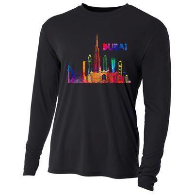 Burj Khalifa Skyscraper Royalty Dubai Uae Cooling Performance Long Sleeve Crew