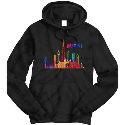 Burj Khalifa Skyscraper Royalty Dubai Uae Tie Dye Hoodie