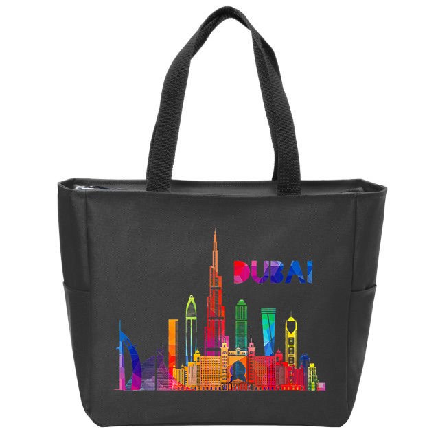 Burj Khalifa Skyscraper Royalty Dubai Uae Zip Tote Bag