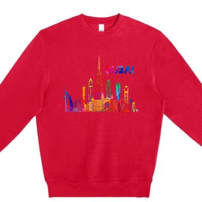 Burj Khalifa Skyscraper Royalty Dubai Uae Premium Crewneck Sweatshirt