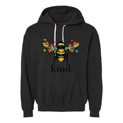 Bee Kind Support Autism Awareness Kindness Day Retro Classic Garment-Dyed Fleece Hoodie