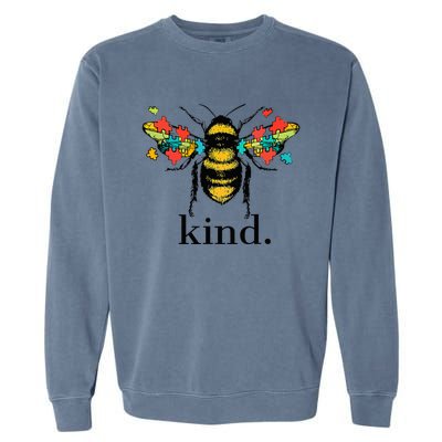 Bee Kind Support Autism Awareness Kindness Day Retro Classic Garment-Dyed Sweatshirt