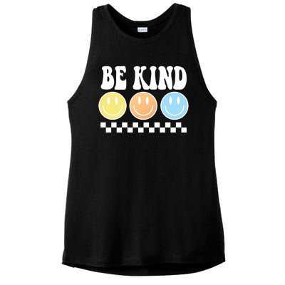 Be Kind Smiley Retro Ladies PosiCharge Tri-Blend Wicking Tank