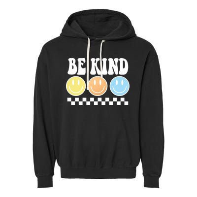 Be Kind Smiley Retro Garment-Dyed Fleece Hoodie