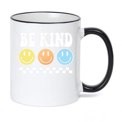 Be Kind Smiley Retro 11oz Black Color Changing Mug