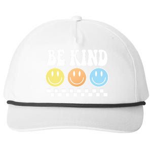 Be Kind Smiley Retro Snapback Five-Panel Rope Hat