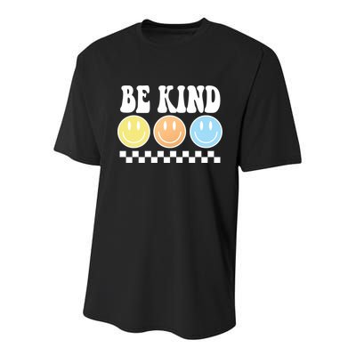 Be Kind Smiley Retro Youth Performance Sprint T-Shirt