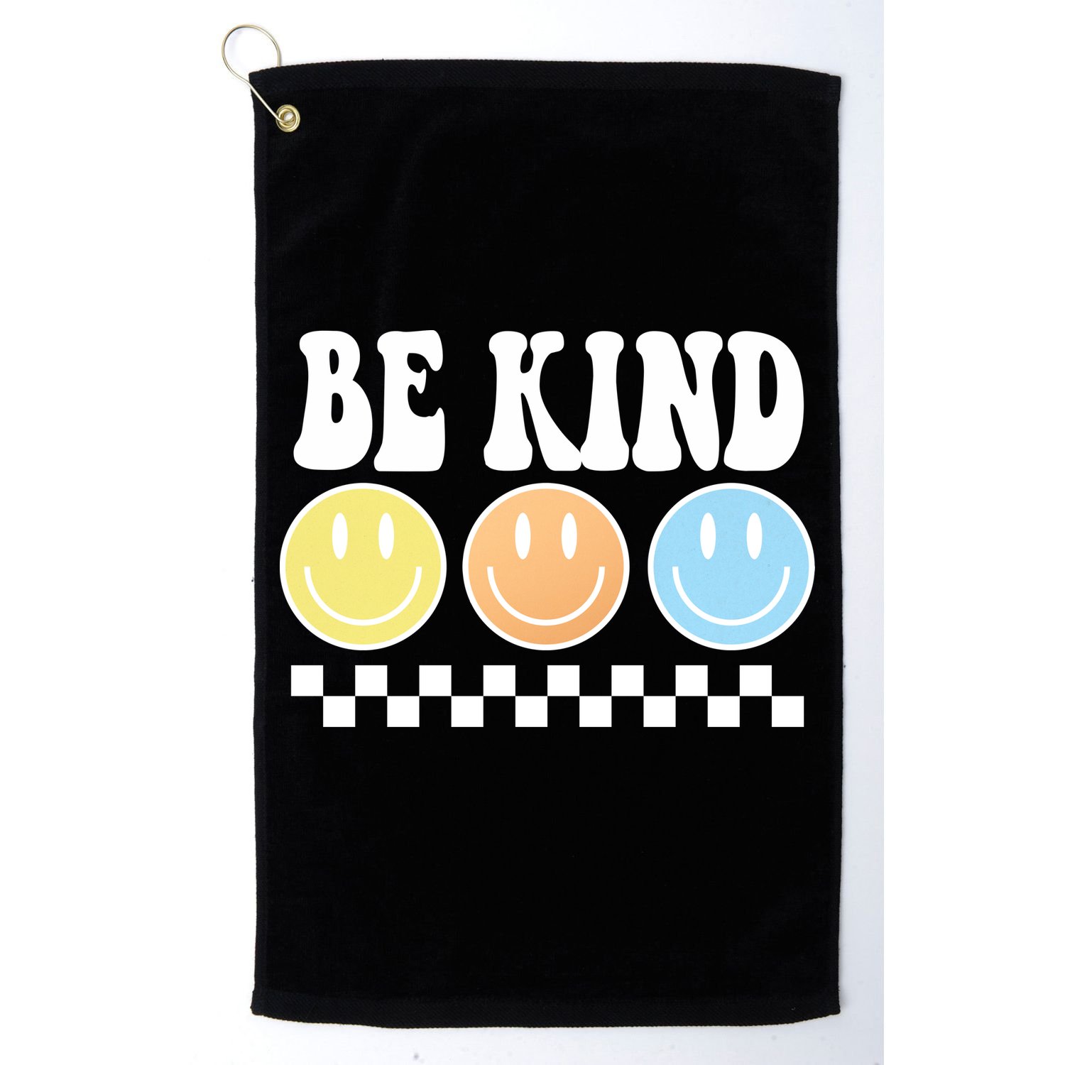 Be Kind Smiley Retro Golf Towel