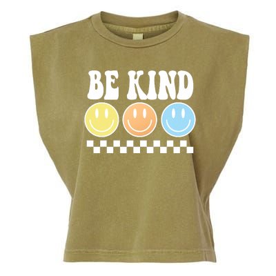 Be Kind Smiley Retro Garment-Dyed Women's Muscle Tee