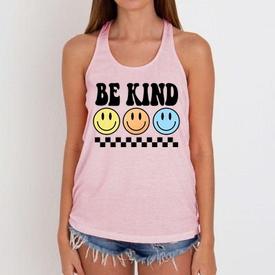 Be Kind Smiley Retro Women's Knotted Racerback Tank