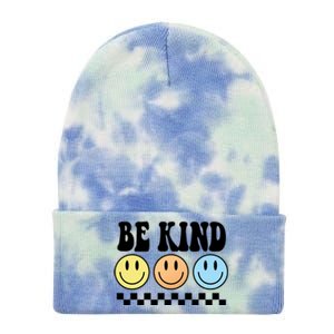 Be Kind Smiley Retro Tie Dye 12in Knit Beanie