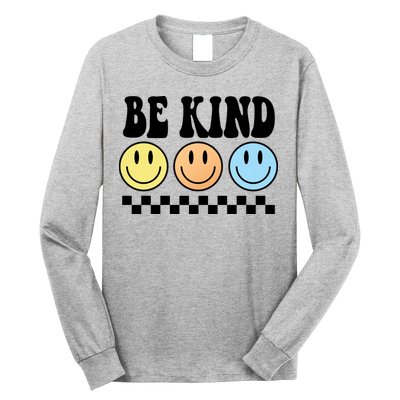 Be Kind Smiley Retro Long Sleeve Shirt