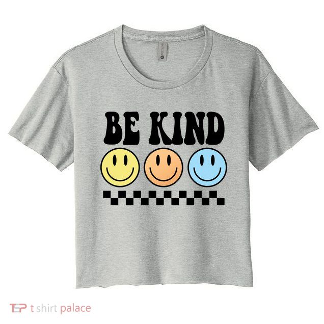Be Kind Smiley Retro Crop Top
