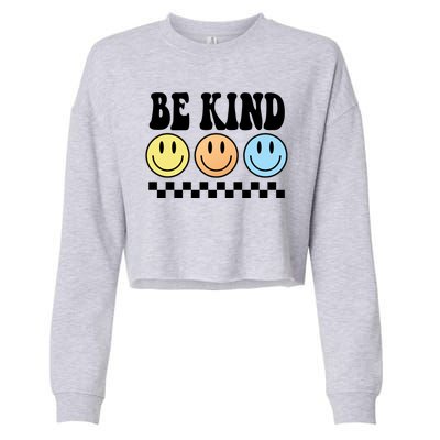 Be Kind Smiley Retro Cropped Pullover Crew