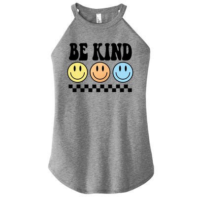 Be Kind Smiley Retro Women’s Perfect Tri Rocker Tank