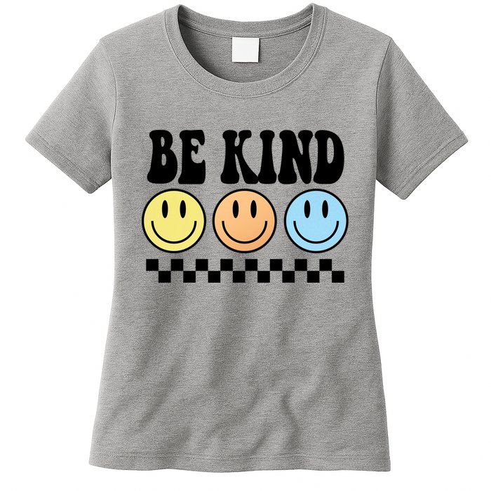 Be Kind Smiley Retro Womens T-Shirt