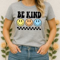 Be Kind Smiley Retro Womens T-Shirt