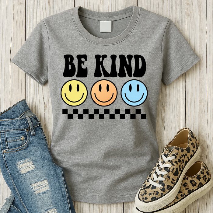 Be Kind Smiley Retro Womens T-Shirt