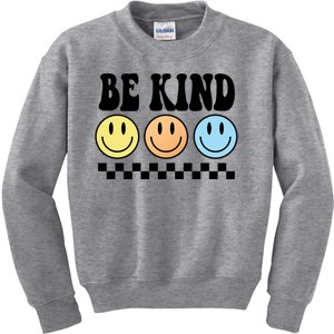 Be Kind Smiley Retro Kids Sweatshirt