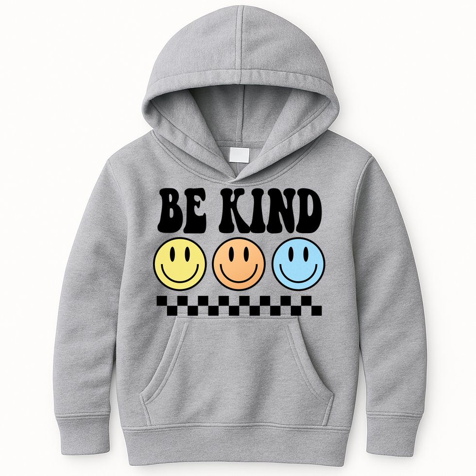 Be Kind Smiley Retro Kids Hoodie