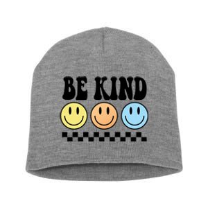 Be Kind Smiley Retro Short Acrylic Beanie