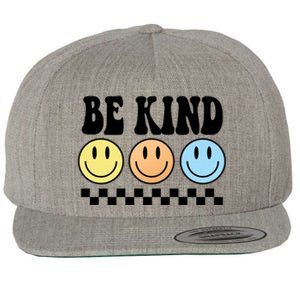 Be Kind Smiley Retro Wool Snapback Cap