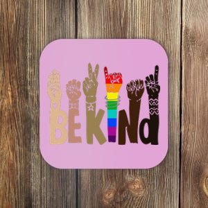 Be Kind Sign Language LGBT AntiRacism Kindness Raise Hand Coaster