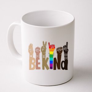 Be Kind Sign Language LGBT AntiRacism Kindness Raise Hand Coffee Mug