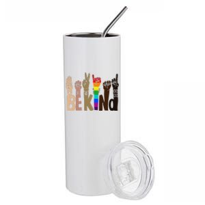 Be Kind Sign Language LGBT AntiRacism Kindness Raise Hand Stainless Steel Tumbler