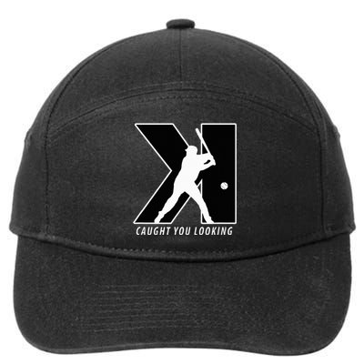 Backwards K Strikeout Looking Baseball Softball Pitching 7-Panel Snapback Hat