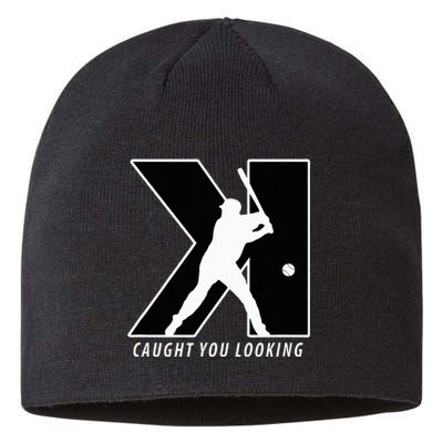 Backwards K Strikeout Looking Baseball Softball Pitching Sustainable Beanie