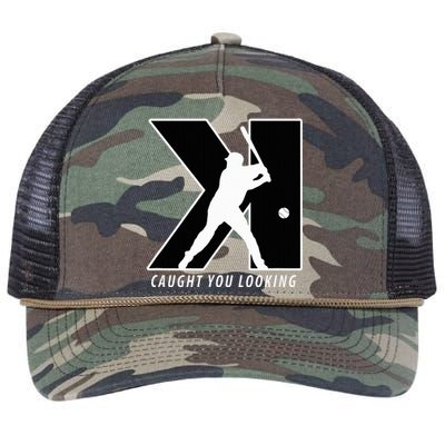 Backwards K Strikeout Looking Baseball Softball Pitching Retro Rope Trucker Hat Cap