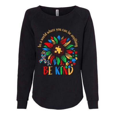 Be Kind Sunflower Autism It's Ok To Be Different Mom Autism Womens California Wash Sweatshirt