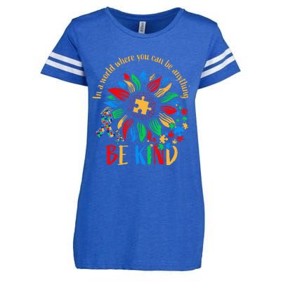 Be Kind Sunflower Autism It's Ok To Be Different Mom Autism Enza Ladies Jersey Football T-Shirt